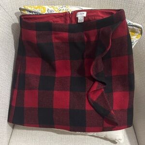 J. Crew Buffalo Plaid Red and Black Mini Skirt